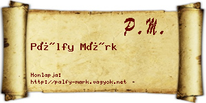 Pálfy Márk névjegykártya